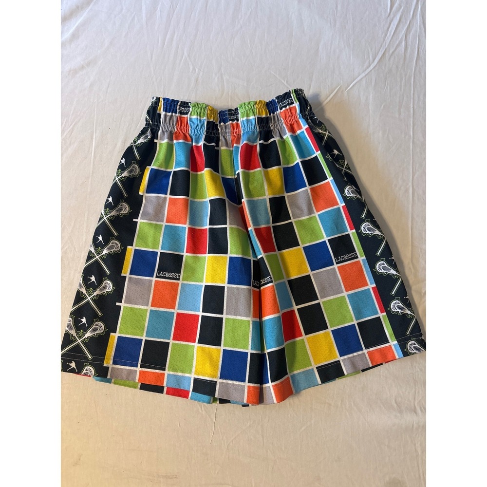 Lacrosse‎ Unlimited Mesh Shorts Kids Youth Large Multicolor Checkerboard